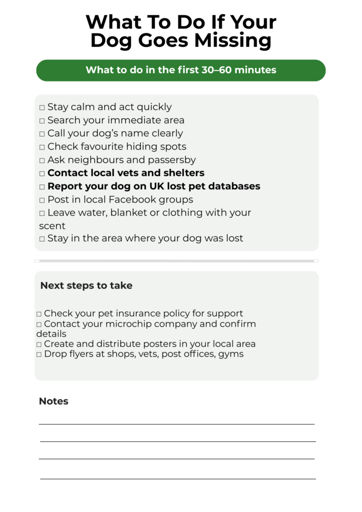 Lost dog checklist printable